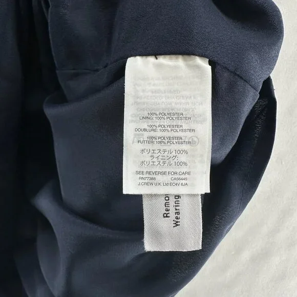 J.Crew Dress Size 0 Velvet Velour Ruffle Hem Drop Waist Shift Sleeveless Blue - Picture 9 of 12